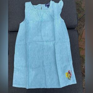 Vilebrequin Striped Sleeveless Dress with Embroidered Detail Size 6